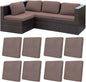 8Pcs Patio Cushion Covers, Outdoor Stretch Cushion Covers, Washable | Stretch by Unknown