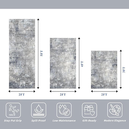 Kitchen Rug Set 3 Piece – Washable Non Slip Runner and Mat Set - Image 2
