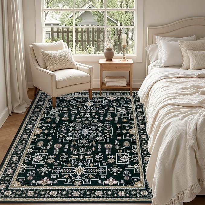 4x6 Area Rugs Living Room: Washable Vintage Rug - Image 3