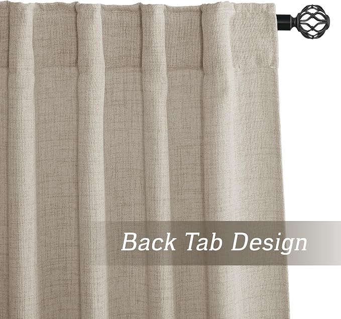 RYB HOME Sheer Curtains 102 inches, Extra Long Floor to Ceiling Curtains | Half - Image 2