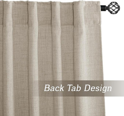 RYB HOME Sheer Curtains 102 inches, Extra Long Floor to Ceiling Curtains | Half - Image 2