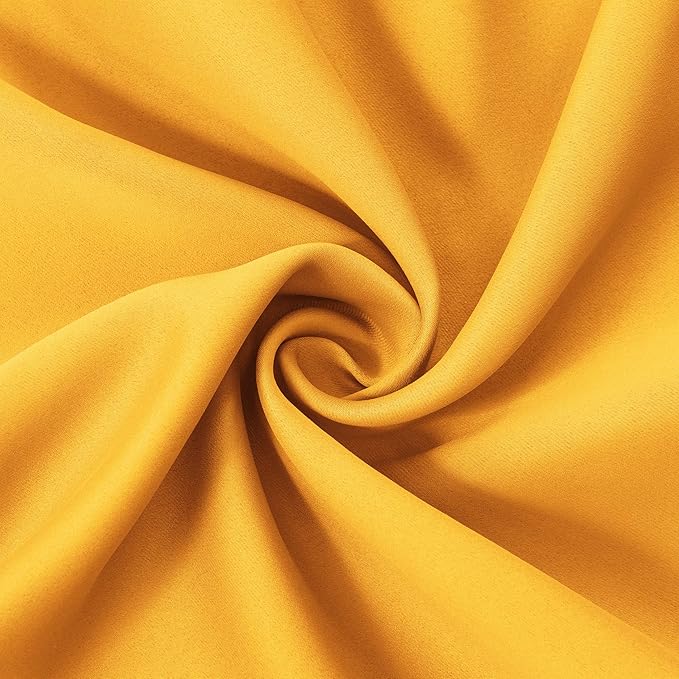 Yellow Thermal Blackout Curtains/38 x 63 Inch/Set of 2 Panels Room Darkening - Image 5