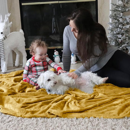 Bedsure GentleSoft Fleece Throw XL Blanket Yellow - Image 8