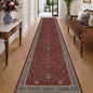 Boho Washable 3x16 Extra Long Hallway Runner Rug, Burgundy Waterproof Large by HazoHaus