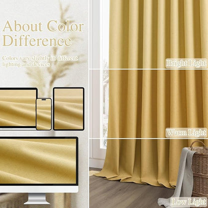 100% Blackout Curtains 90 Inch Length 2 Panels Set - Image 7