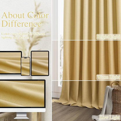 100% Blackout Curtains 90 Inch Length 2 Panels Set - Image 7