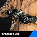 Waterproof Gloves Bulk Pack for Men and Women, 3 Pairs, Freezer Gloves with Grip, Double Nitrile Dipped for Extreme Oil Repellent, for Construction, Mechanics, Mining, Plumbing, Black, Small