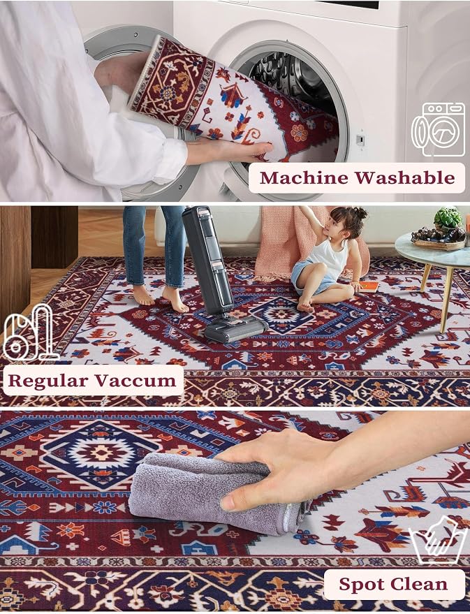 SERISSA 2'6"x14' Washable Non Slip Boho Runner Rug - Image 4