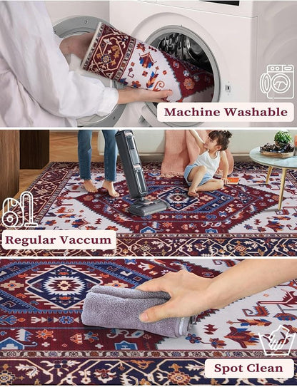 SERISSA 2'6"x12' Washable Non Slip Boho Runner Rug - Image 3