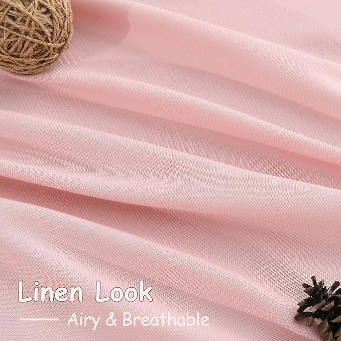 Extra Long Pink Linen Curtains 120 Inch - Image 5