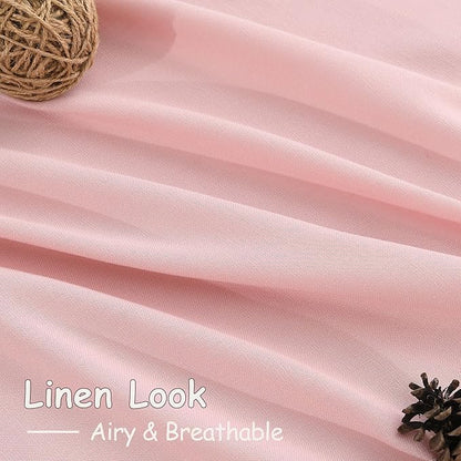 Extra Long Pink Linen Curtains 120 Inch - Image 5