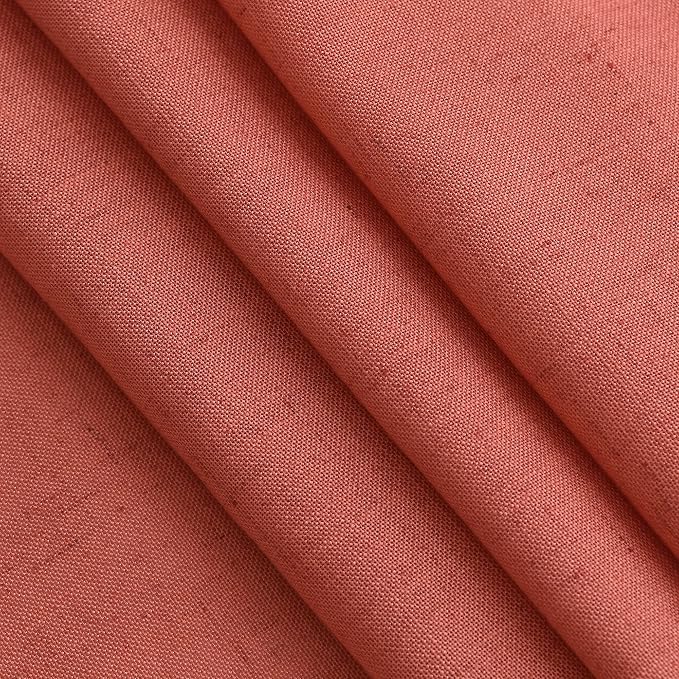 Coral Linen Curtains 108 Inches Long 2 Panels Set Back Tab Loop Pocket Light - Image 5