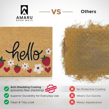 Coir Welcome Mat, Strawberries, 17 x 29 in | 100% Natural Coir, Anti-Shedding - Image 3