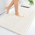 Arotive Luxury Chenille Bathroom Rug Mat, Extra Soft Thick Absorbent Shaggy Bath Rugs, Non-Slip Machine Wash Dry, Plush Bath Mats for Bathroom, Shower and Tub, 30x17, Ivory