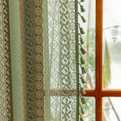 Sutuo Home Boho Lace Sheer Curtains 2 Panels - Image 9