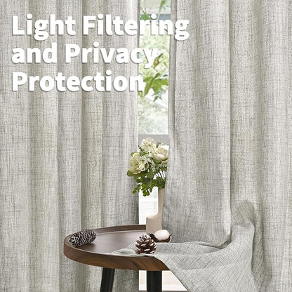 YoungsTex Short Linen Semi Sheer Curtains 40 Inches Long - Image 3