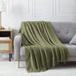 BOURINA Dark Olive Throw Blanket 50x60 Inches Throw Textured Solid Soft Sofa by BOURINA