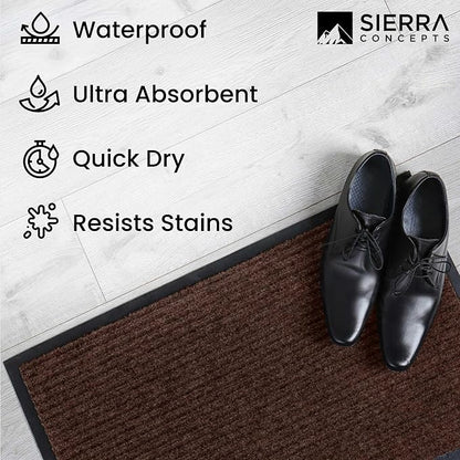 Front Door Mat, Indoor Outdoor Welcome Entryway Doormat, 48x36 Dark Brown | - Image 6