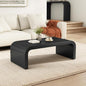 Modern Curved Coffee Table, 47.2’’ Minimalist Waterfall Center Table by ChristopherKnightHome