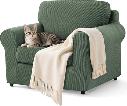 SUBRTEX 3 Pieces Stretch Sofa Slipcover Sets Couch Cover Sets Backrest Cushion by Subrtex