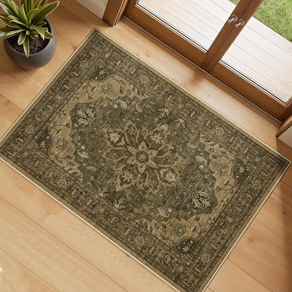 RELEANY Washable Area Rug, Small 2'x3', Water Repellent, Pet Friendly, Vintage by RELEANY