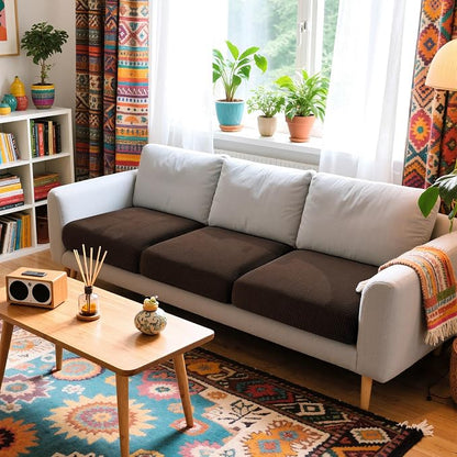 Hokway Stretch Couch Cushion Covers, 3 Piece Individual Sofa Cushion - Image 2