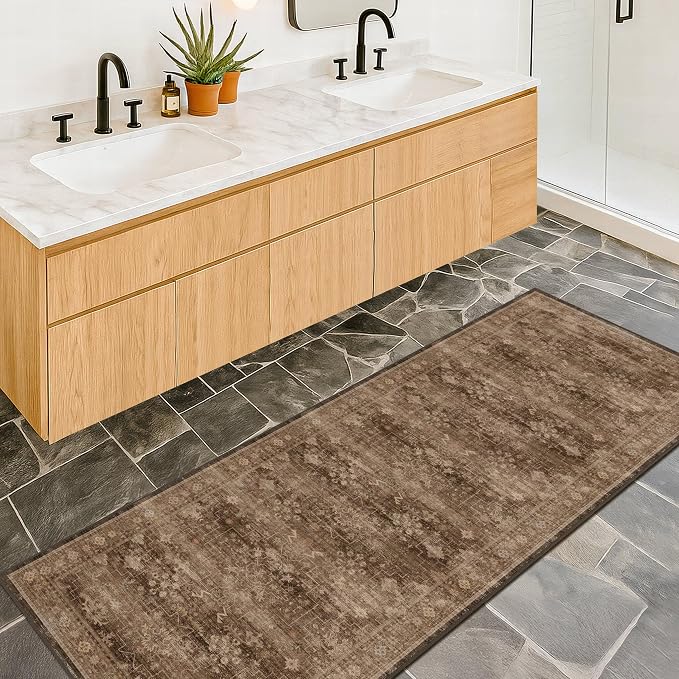 Brown Boho Washable 2x6 Runner Rugs - Image 8