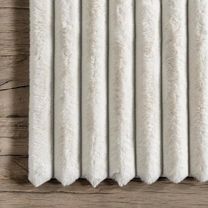 nuLOOM Kai Off White Striped Washable Area Rug, Off White - Image 5
