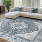 RELEANY Washable Area Rug, Water Repellent, Pet Friendly, Vintage Floral Boho by RELEANY