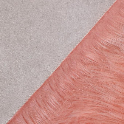 linmopm Faux Fur Rug Sheepskin Shag Fluffy Fuzzy Pink 3x4 ft Rugs - Image 5