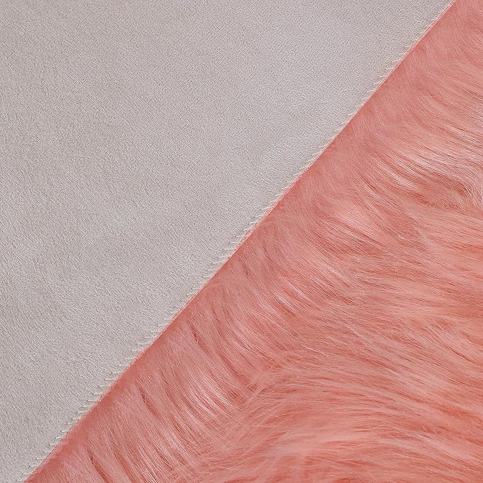 linmopm Faux Fur Rug Sheepskin Shag Fluffy Fuzzy Pink 4x6 ft Rugs - Image 4