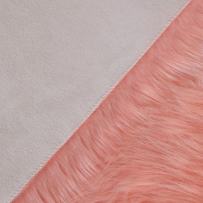 linmopm Faux Fur Rug Sheepskin Shag Fluffy Fuzzy 5x7 ft Pink Rugs - Image 4