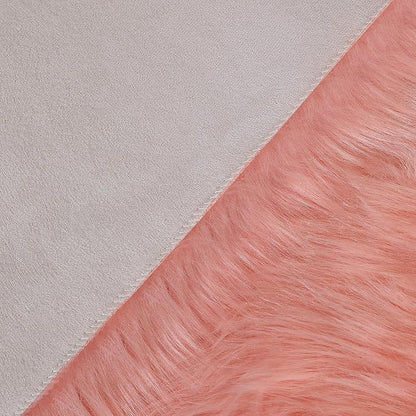 linmopm Faux Fur Rug Sheepskin Shag Fluffy Fuzzy 5x7 ft Pink Rugs - Image 4