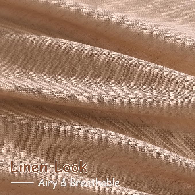 Peach Linen Curtains 84 inches Long - Image 3