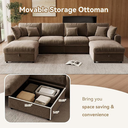 WorthFurni 140” Oversized Cloud Sectional Couches - Image 7