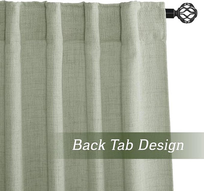 RYB HOME Linen Semi Sheer Curtains - Image 3