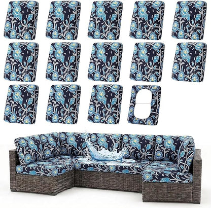 Waterproof Outdoor Cushion Covers, Stretch Patio Slipcovers | UV Resistant by hyha