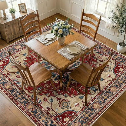 RELEANY Washable Area Rug, Square 8'x8', Water Repellent, Pet Friendly by RELEANY