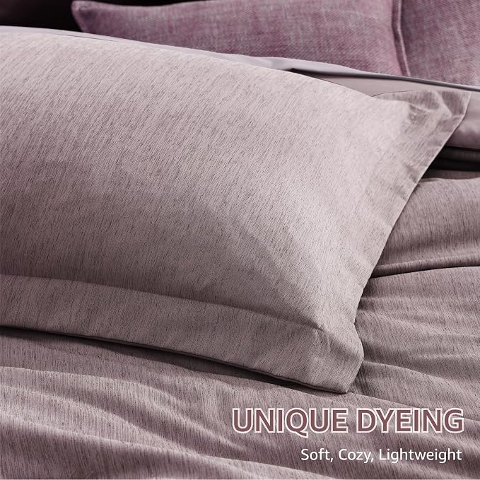 Monbix Full Size Comforter Set, Lilac Bedding Comforter - Image 6