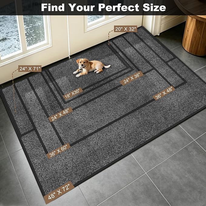 Super Absorbent Front Door Mat, 29.5" x 17", Non-Slip Washable Indoor Doormats - Image 3