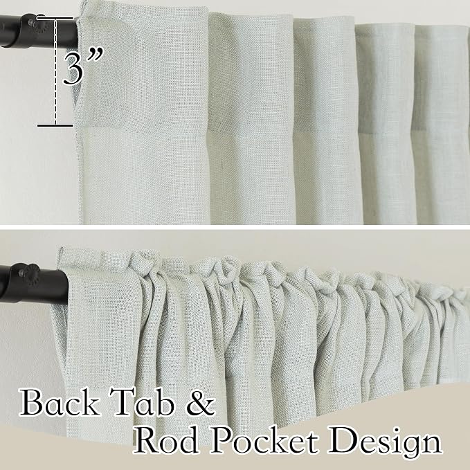RYB HOME Light Filtering Linen Sheer Curtains 72 inch Long - Image 2