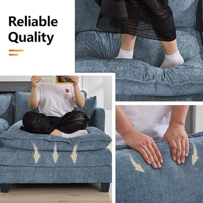 76'' Cloud Deep Seat Loveseat Sofa, Upholstered Chenille Modular 2-Seats - Image 5