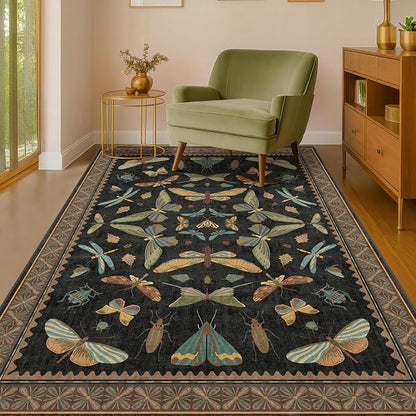 Insect Print Washable 4x6 Entryway Rug by HazoHaus