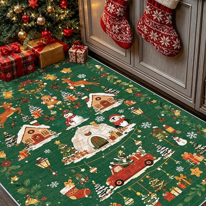 Christmas 3x4 Entryway Area Rugs: Winter Soft Rug - Image 4
