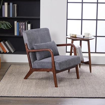 Mid-Century Modern Accent Chair & Coffee Table Set, Vintage Luxury 2-Piece - Image 3