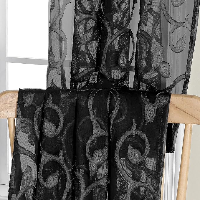 Furman Sheer Black Curtains 84 inches Long - Image 7