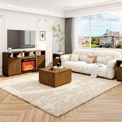 4-Piece Fluted Living Room Set Includes 31.5" Fluted Lift Top Coffee Table - Image 2