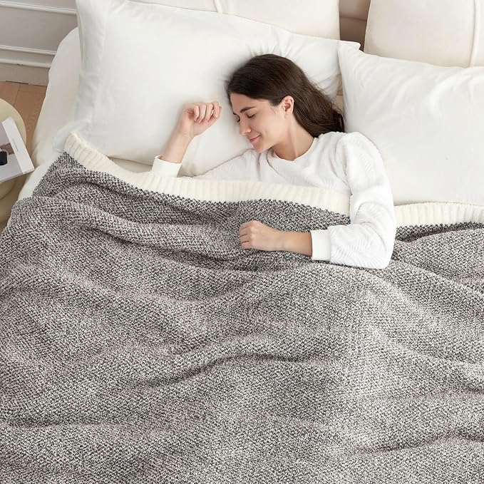 Snuggle Sac Grey Throw, Super Soft Warm Oversized Fuzzy Plush Blanket, Dark Grey - Image 8