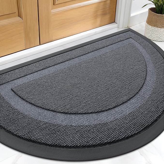 OLANLY Half Circle Front Door Mat Outside 33x21 All-Season Rubber Doormat | by OLANLY