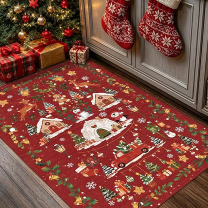 2x3 Christmas Cute Area Rug : Non-Slip Washable Winter Holiday Indoor Doormat - Image 5